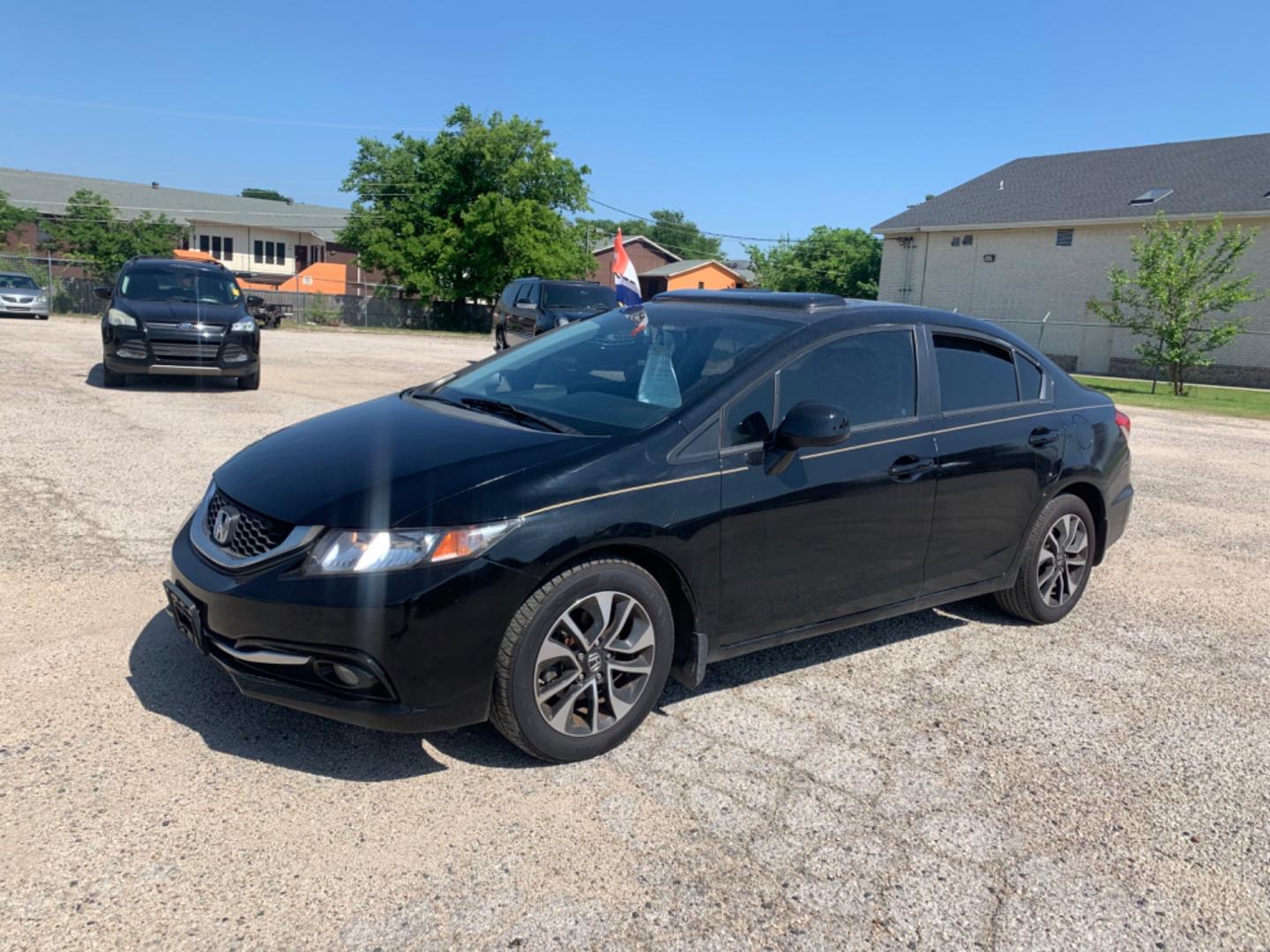 2013 Black Honda Civic EX-L Sedan AT (2HGFB2F9XDH) with an 1.8L L4 SOHC 16V engine, Automatic transmission, located at 1830 North Belt Line Road, Irving, TX, 75061, (469) 524-0199, 32.834373, -96.993584 - Photo#2